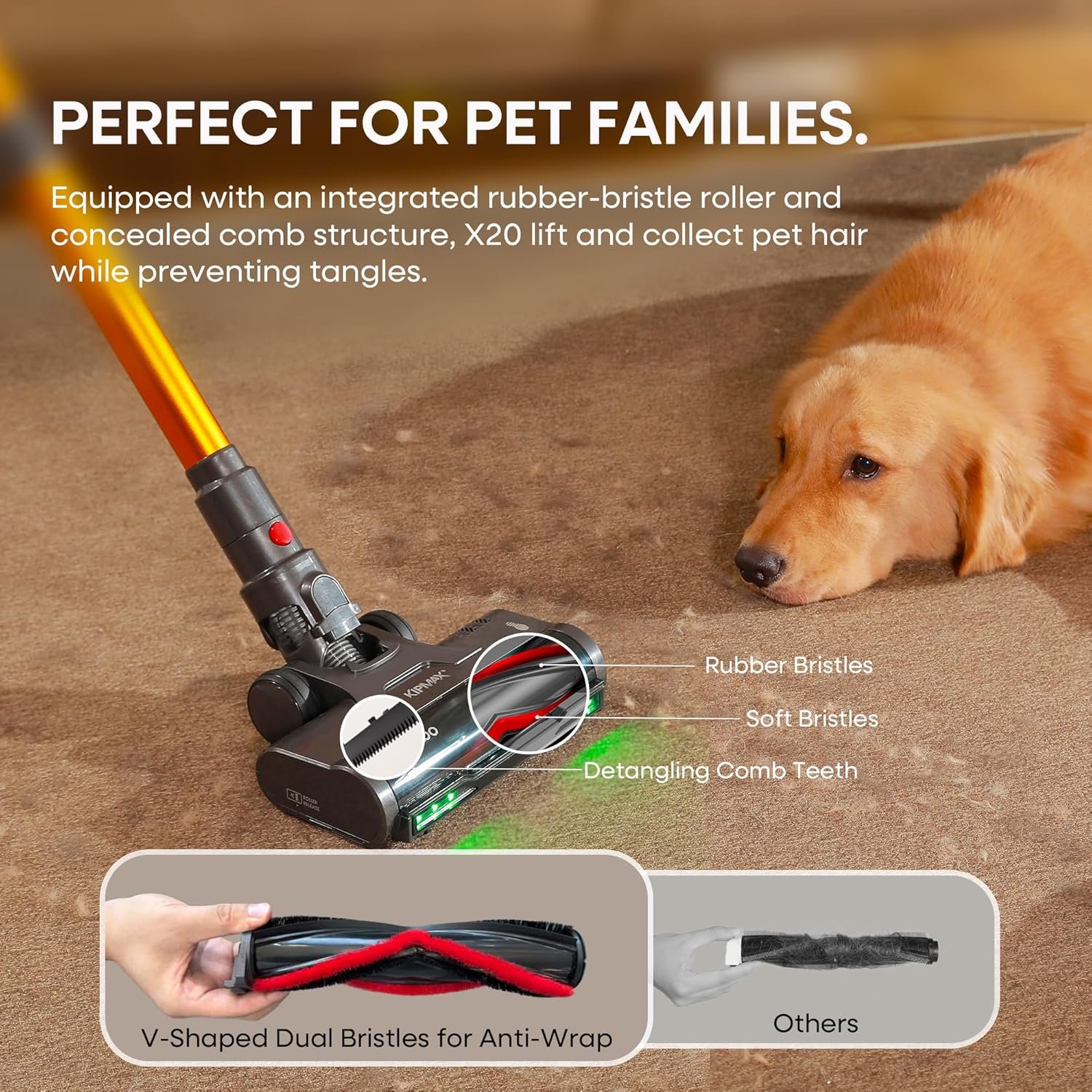 Anti-tangle brush - useful for pet hair