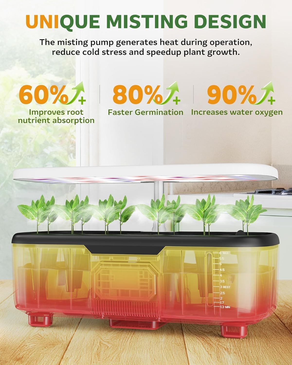 Indoor garden in use - growing herbs/greens