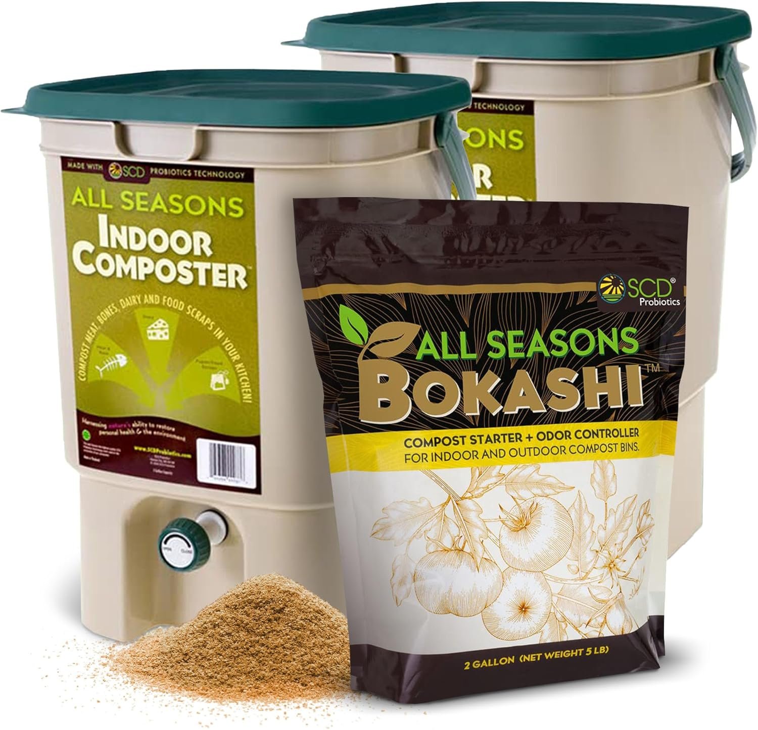 Kitchen compost pail for food scraps - home waste setup