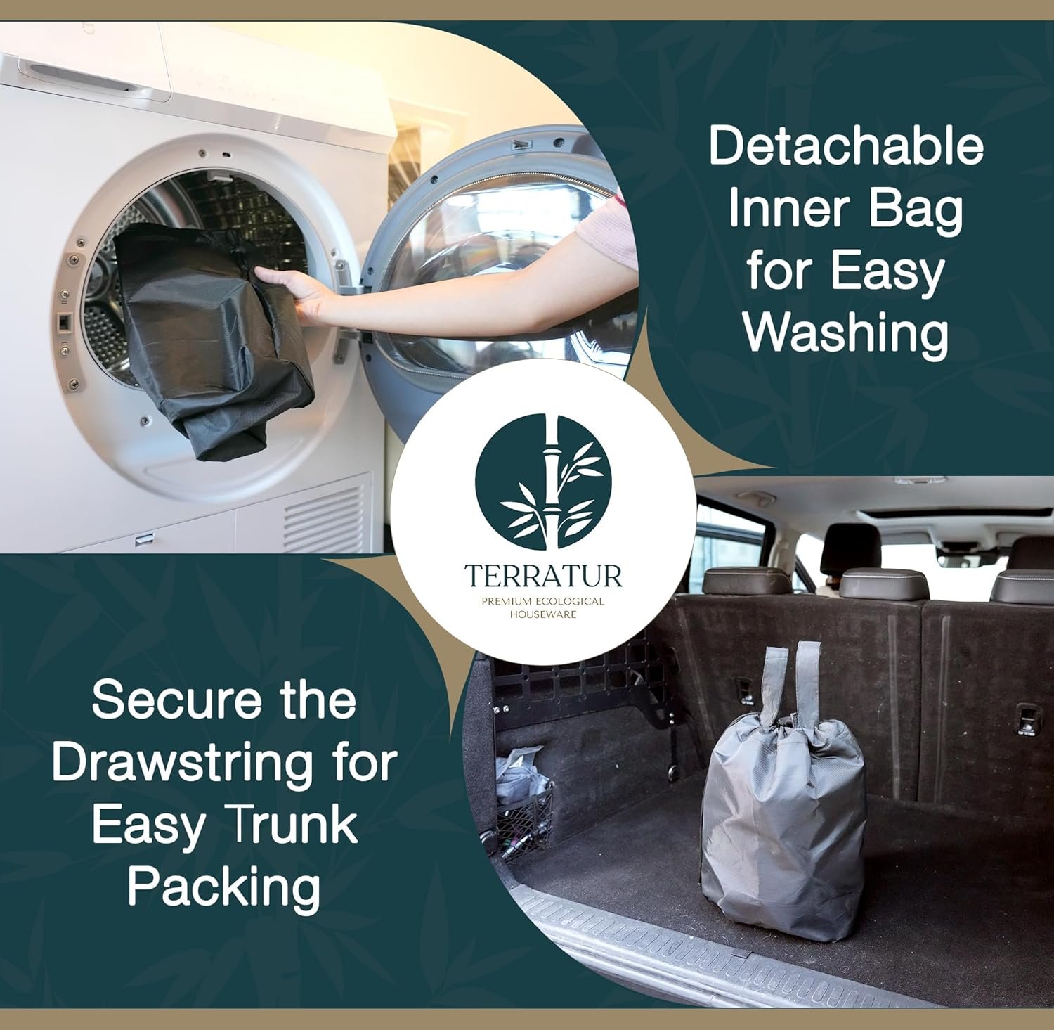 Removable bins/compartments for easy emptying and cleaning