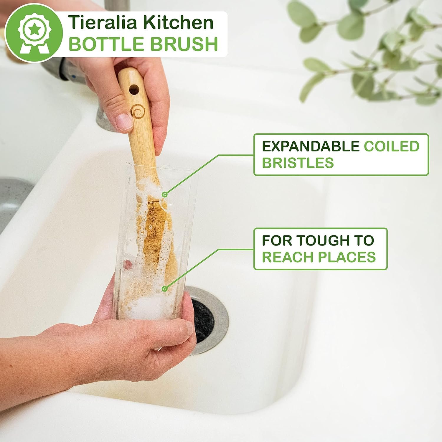 Tieralia bamboo kitchen set - brush detail and use